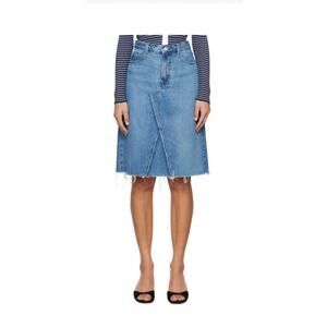 Frame Deconstructed Denim Skirt 24 0 XS Mabel Wash Knee Length Fall Retail $248